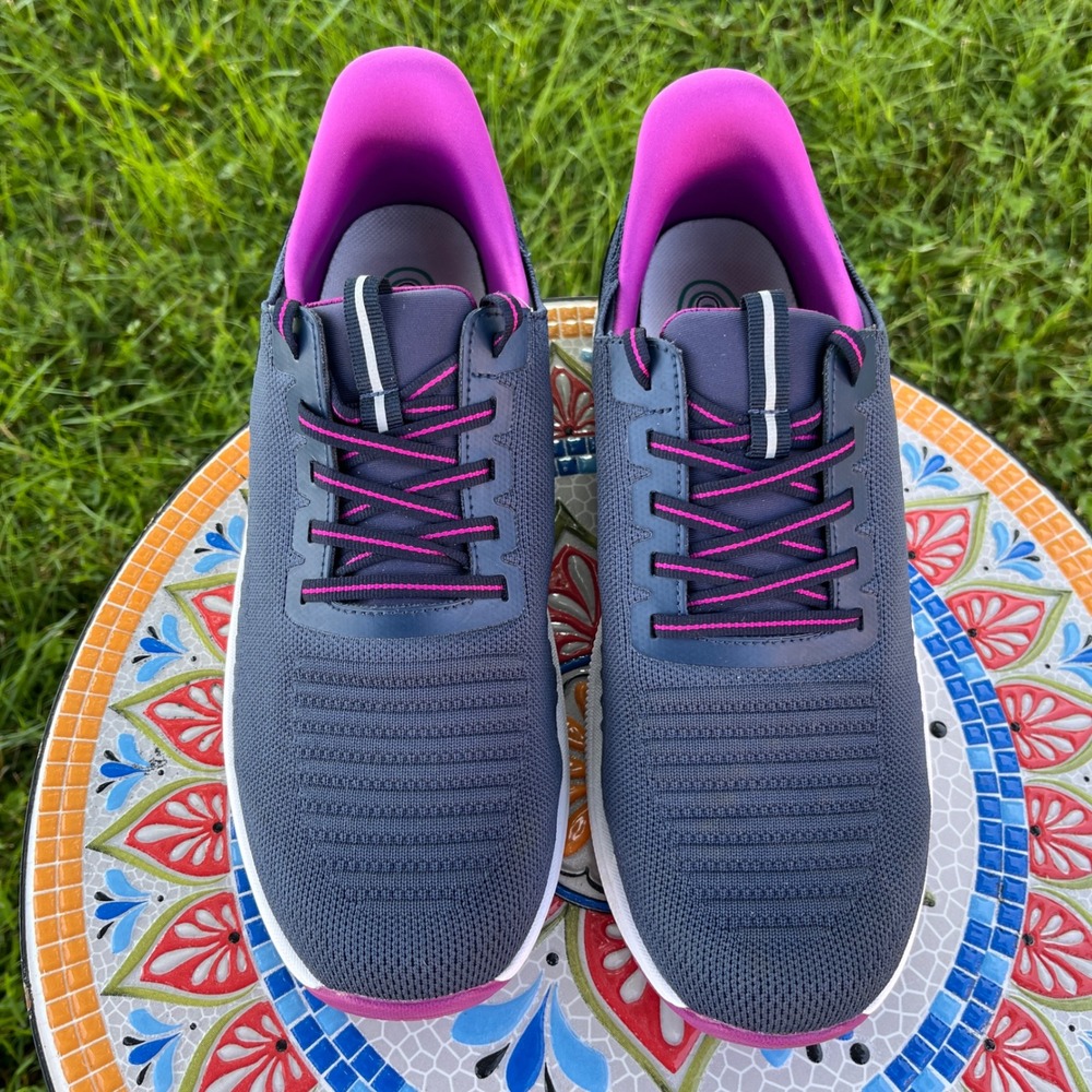 Orthofeet Kita Hands-Free Shoes Womens 11.5 D Wide Navy Orchid Orthopedic 80032 - Picture 4 of 9